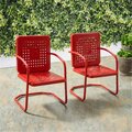 Crosley 35 x 22 x 22 in. Bates Metal Chair - Red, 2PK CO1025-RE